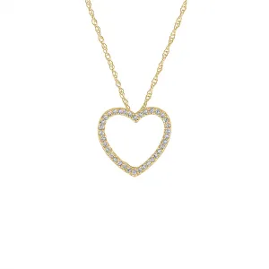 14KT GOLD DIAMOND OPEN HEART NECKLACE