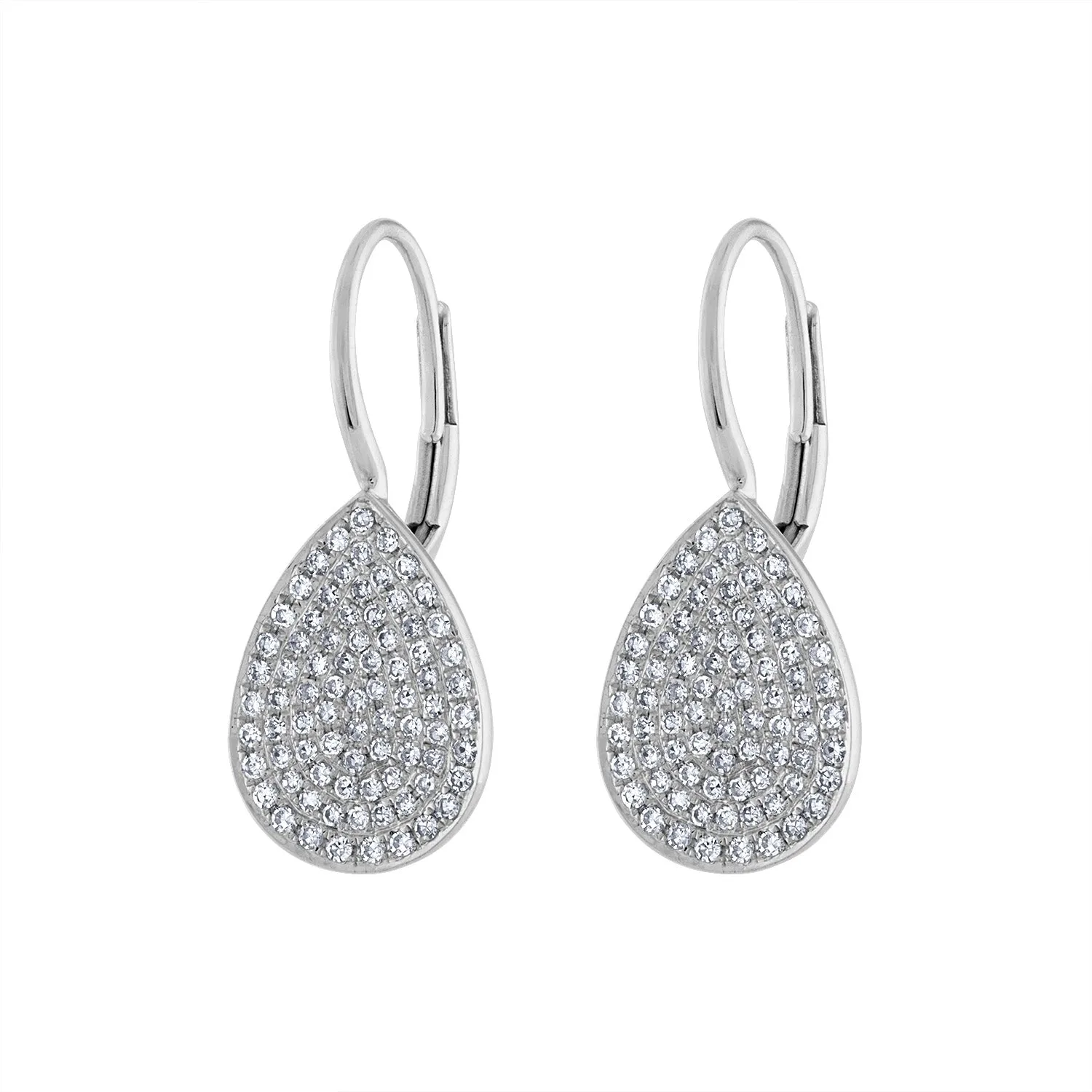 14KT GOLD DIAMOND PAVE TEARDROP EARRING