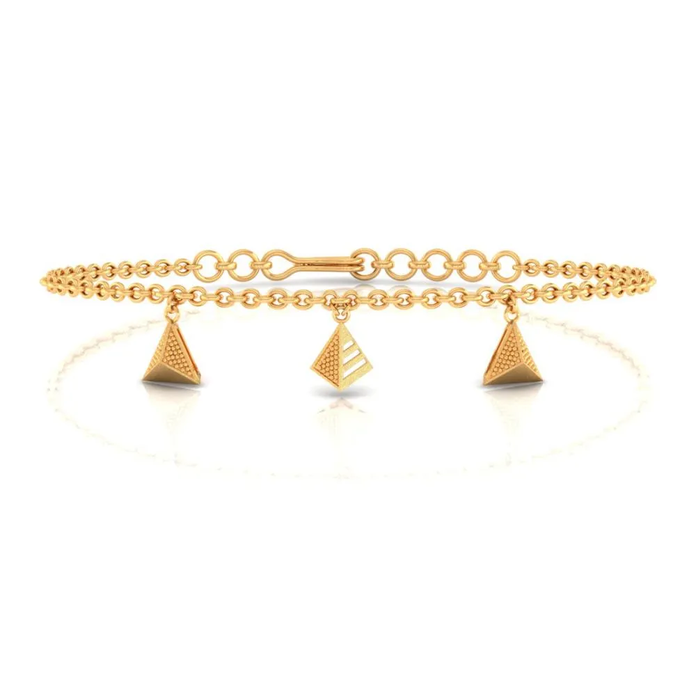 18k Exquisite Gold Bracelet With Beautiful Triangular Designs