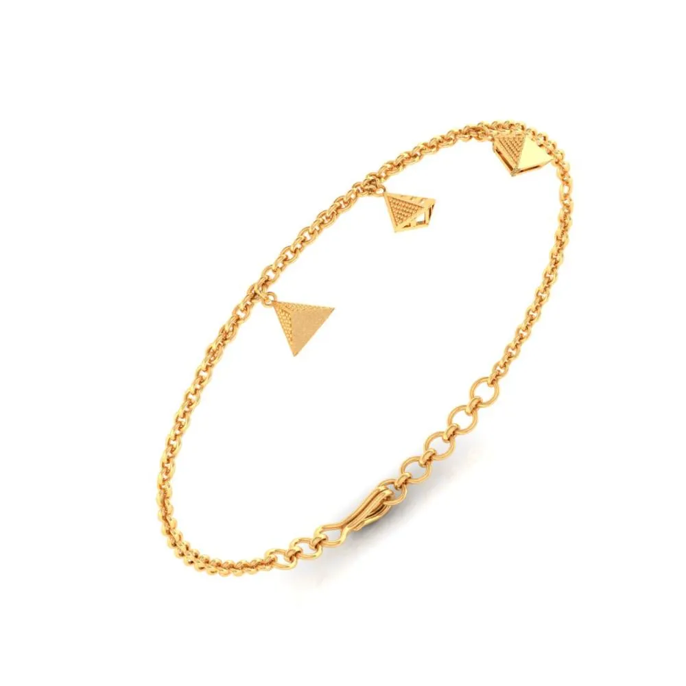 18k Exquisite Gold Bracelet With Beautiful Triangular Designs