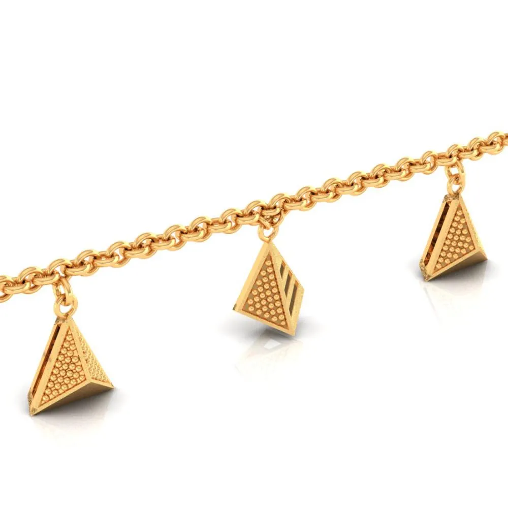 18k Exquisite Gold Bracelet With Beautiful Triangular Designs