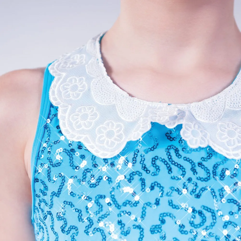 1st Position Blue Sequin Collar Glitz Costume