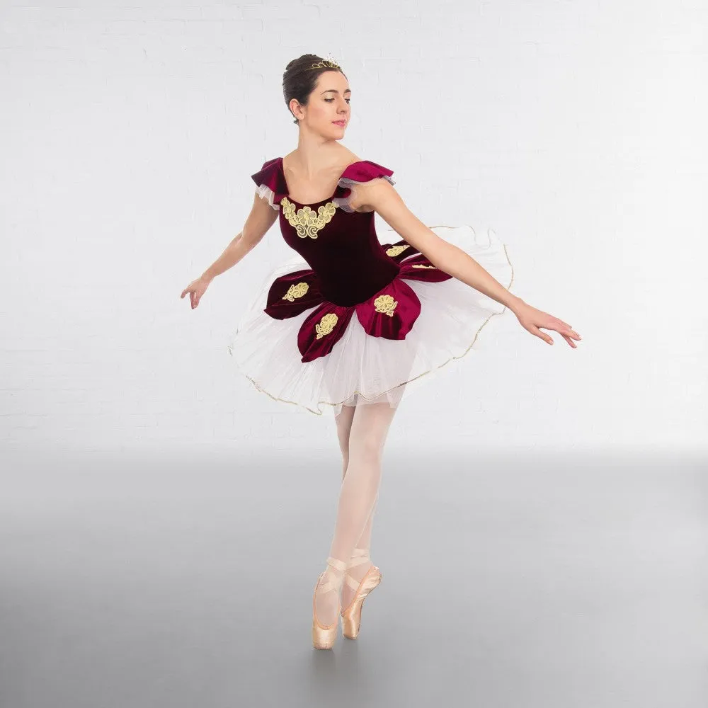 1st Position Burgundy Velour Applique Tutu