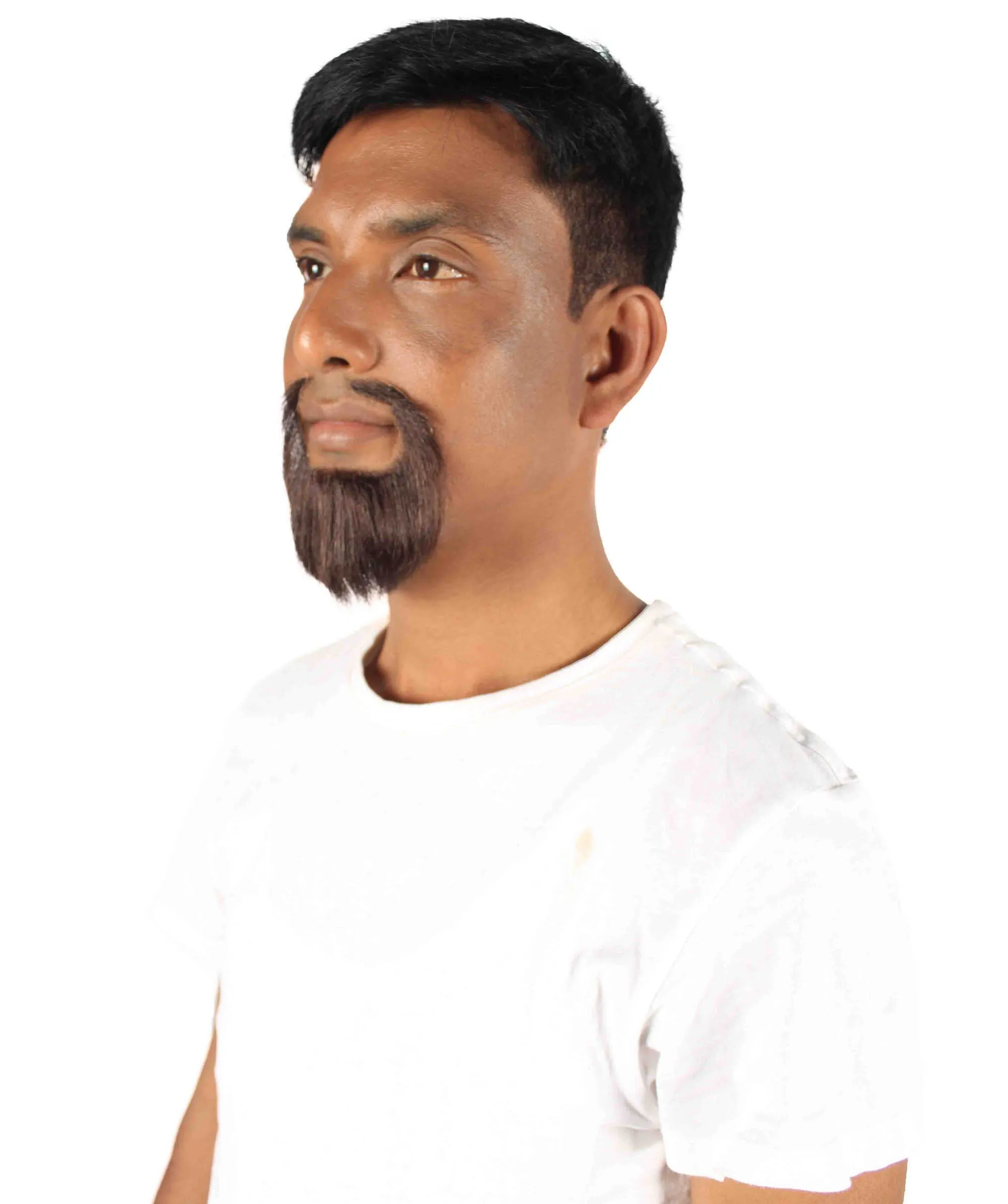 Adult Men's Short Dark Brown Circle Goatee False Beard, High Quality Synthetic Fiber