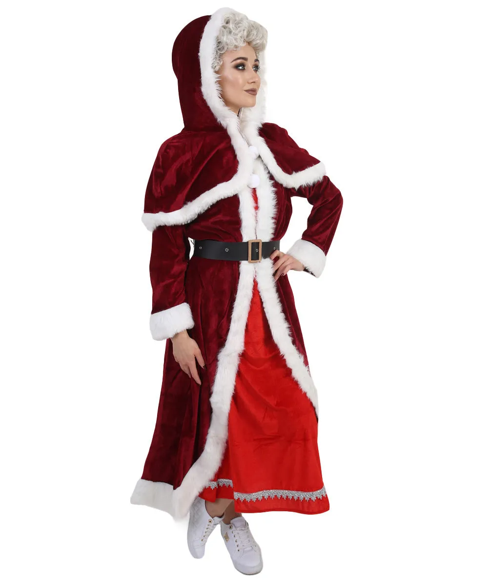 Adult Women's Deluxe Classic Mrs. Santa Claus Costume | Multi Cosplay Xmas