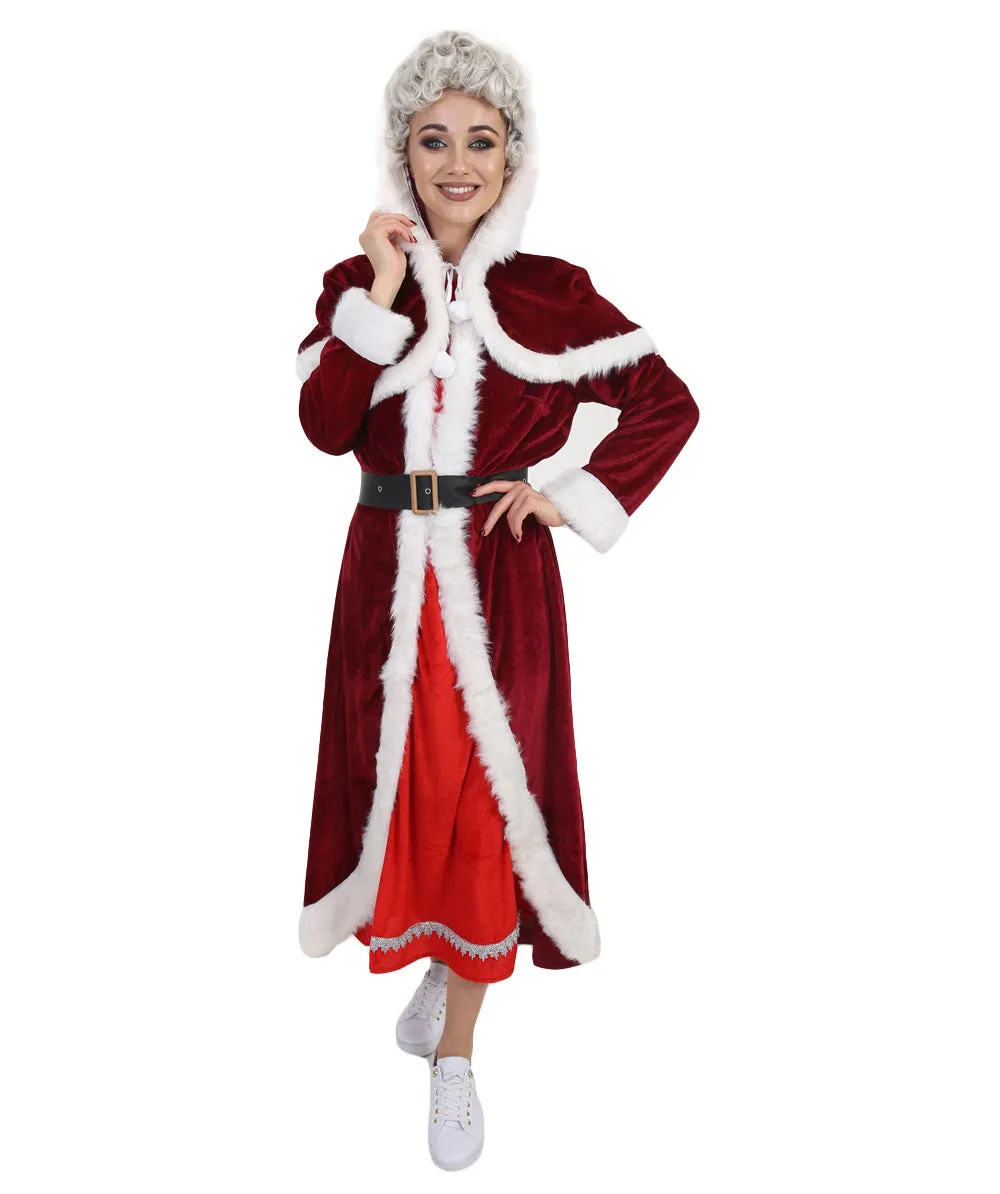 Adult Women's Deluxe Classic Mrs. Santa Claus Costume | Multi Cosplay Xmas