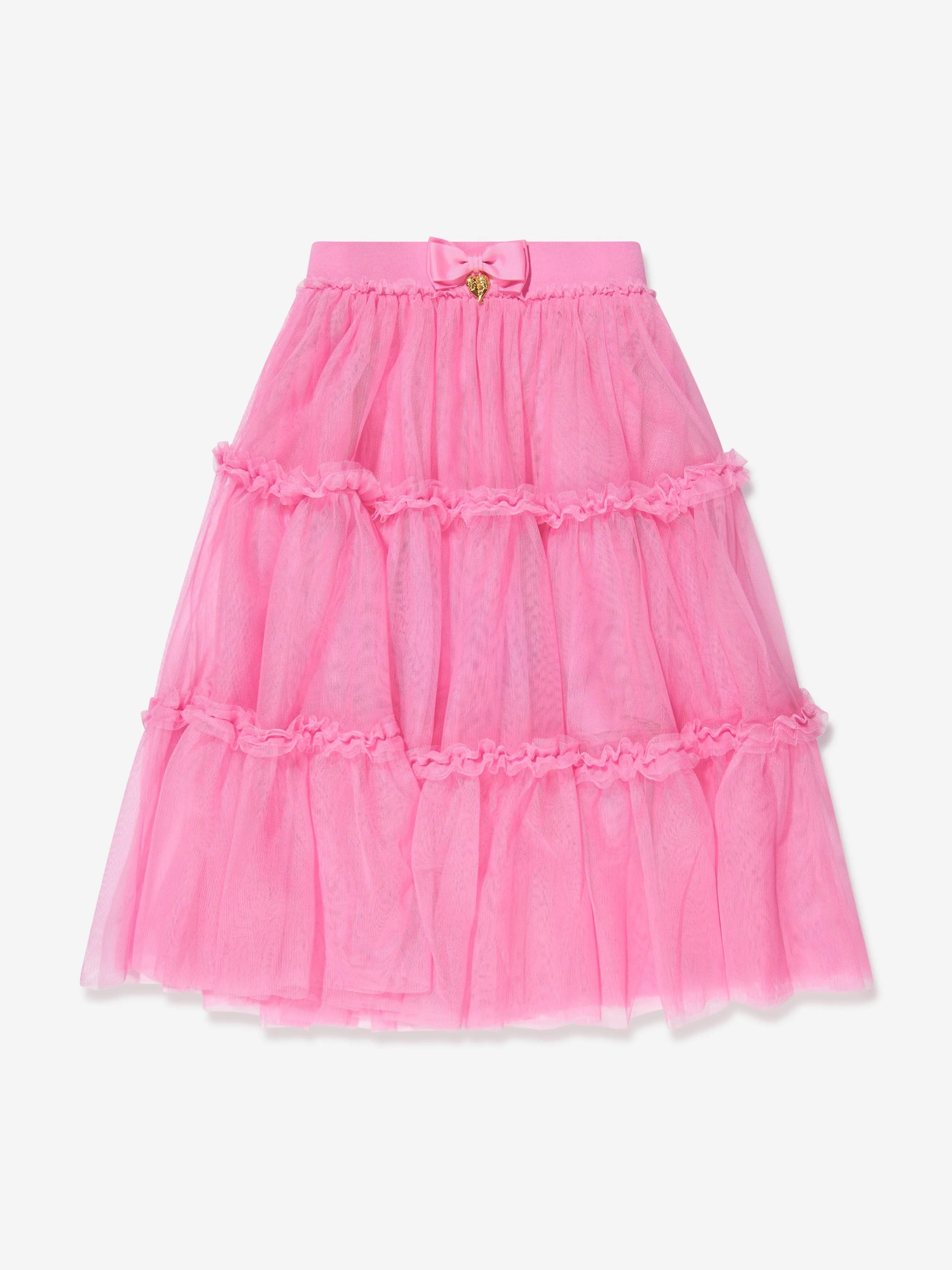 Angels Face Girls Lyse Long Tulle Skirt in Pink