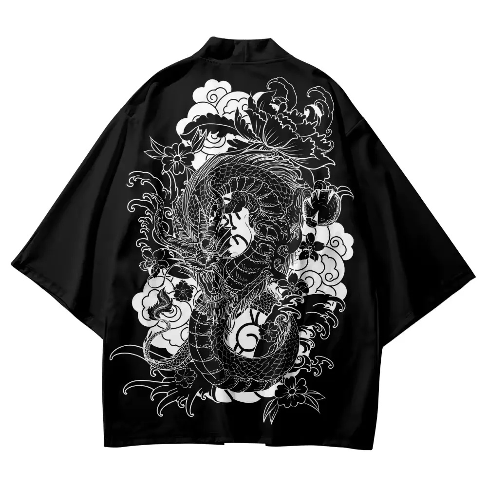 Black Dragon Nimbus Kimono Cardigan