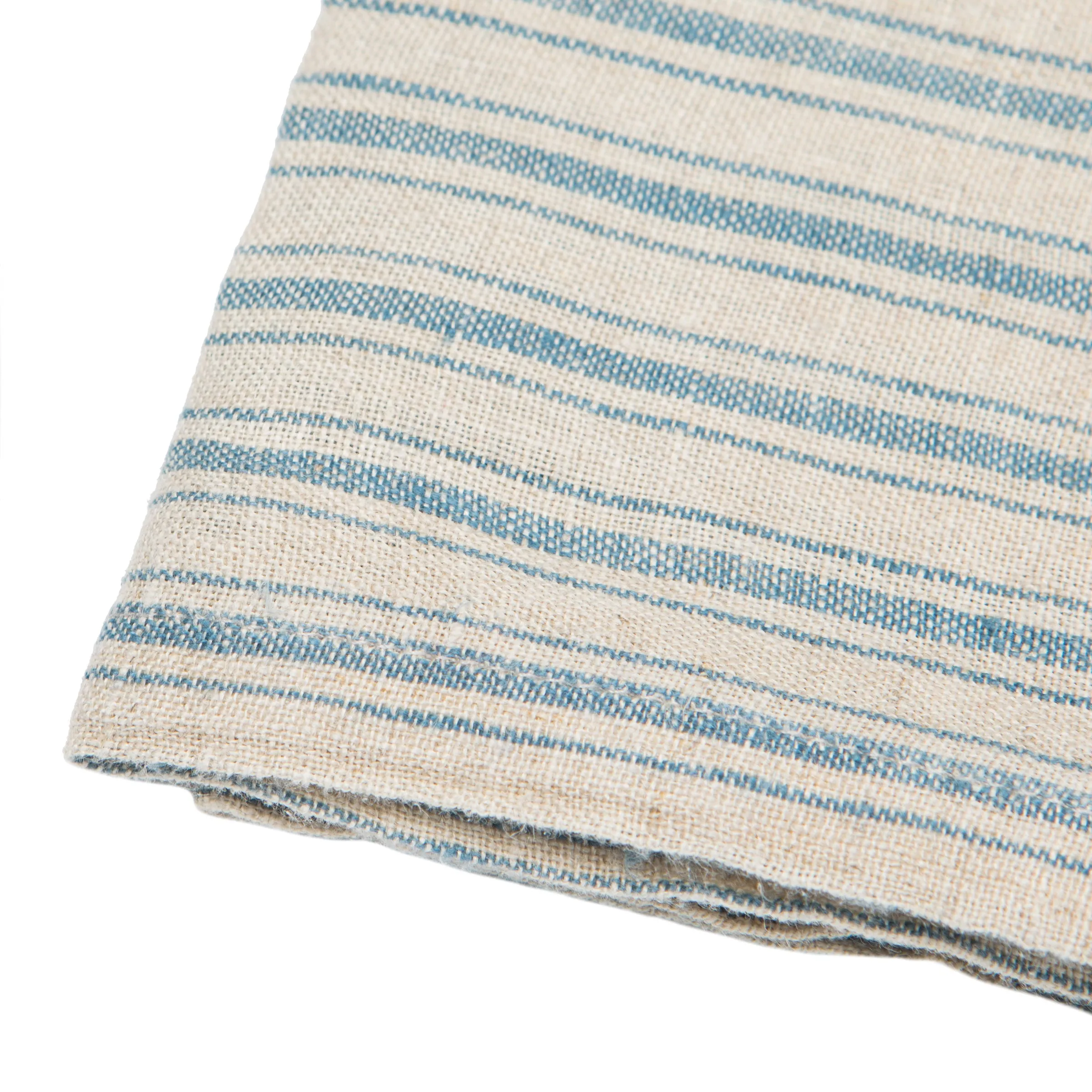 Boat Stripe Linen  Kitchen Towels Natural & Blue, Set of 2