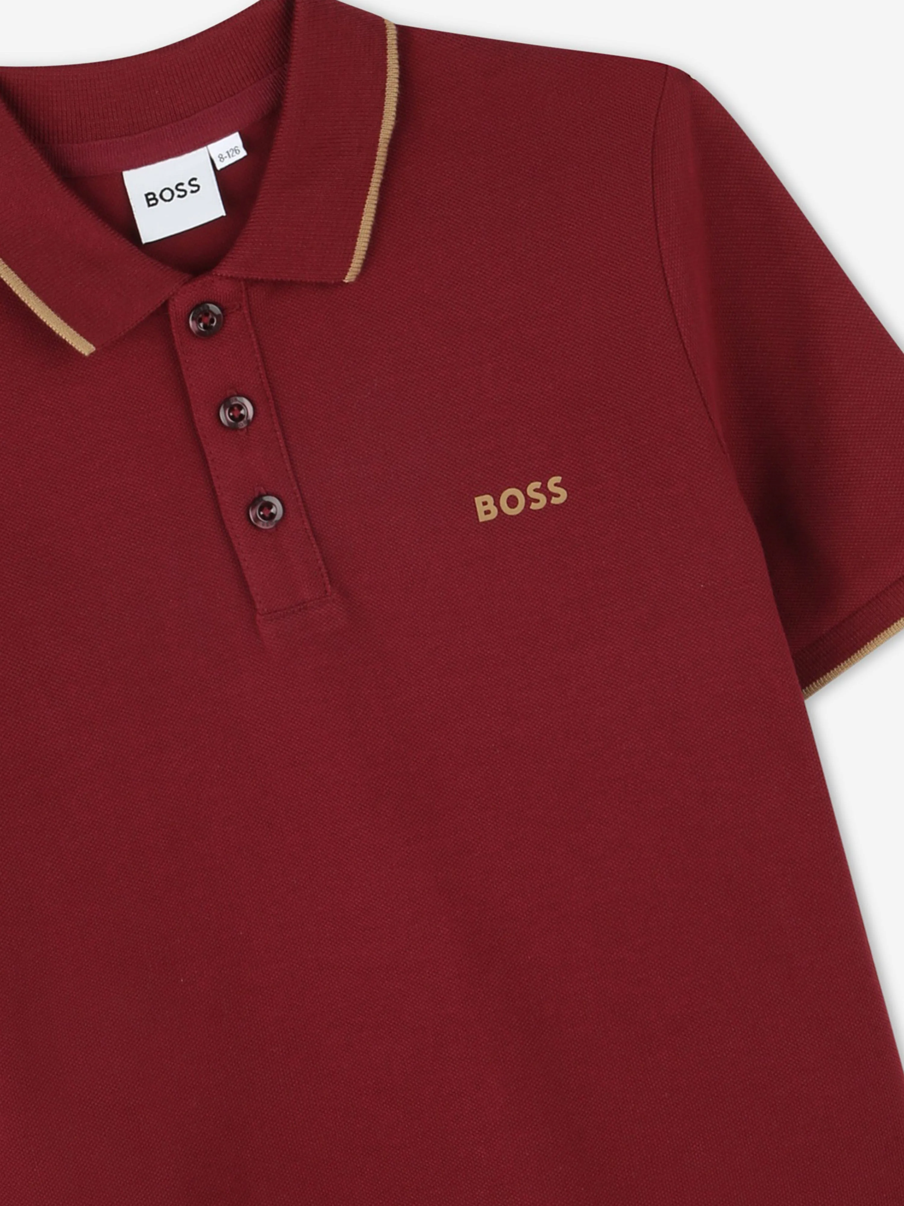 BOSS Boys Regular Fit Logo Polo Shirt in Red