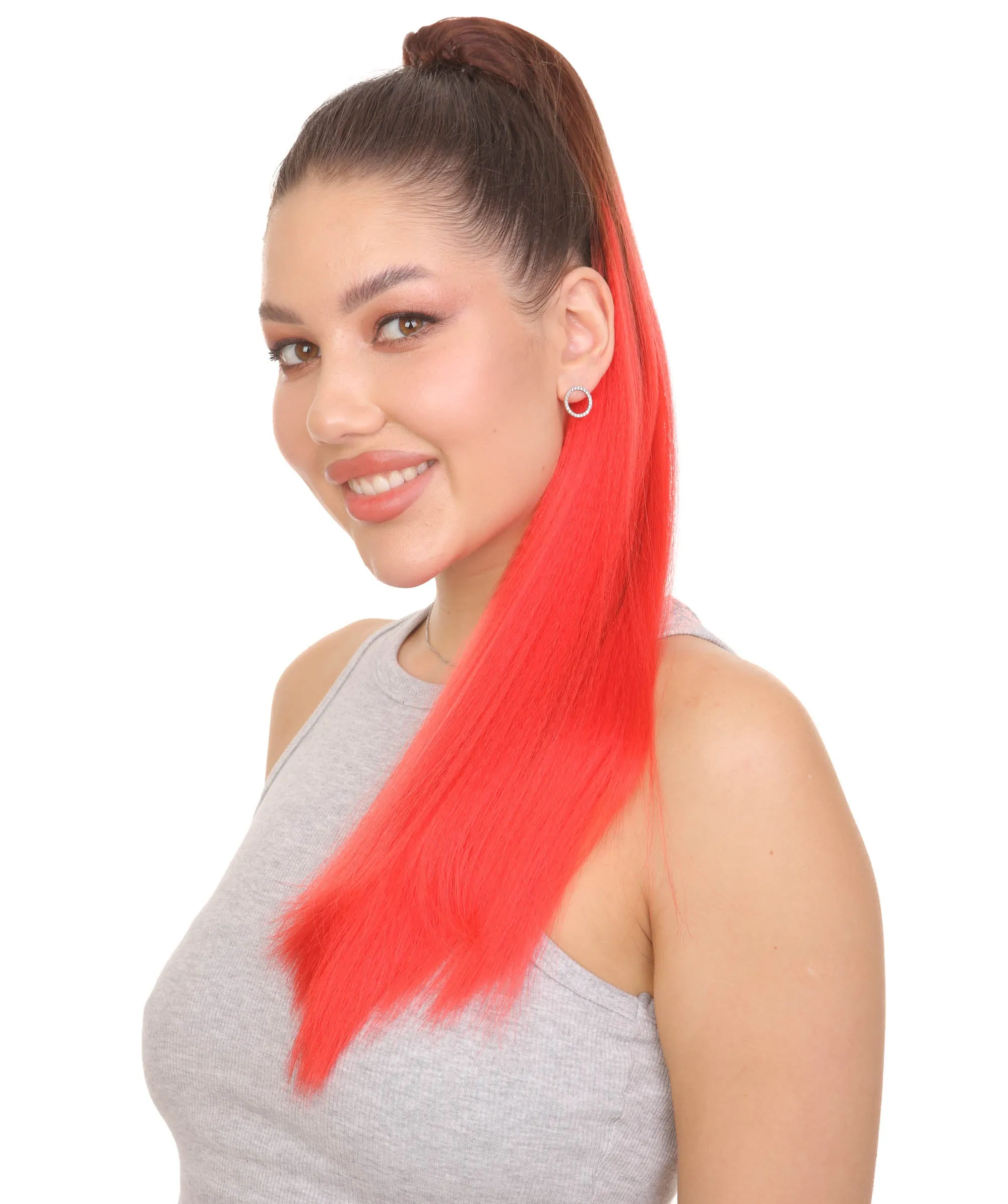 Brown/Red Vibrant Ponytail Extension