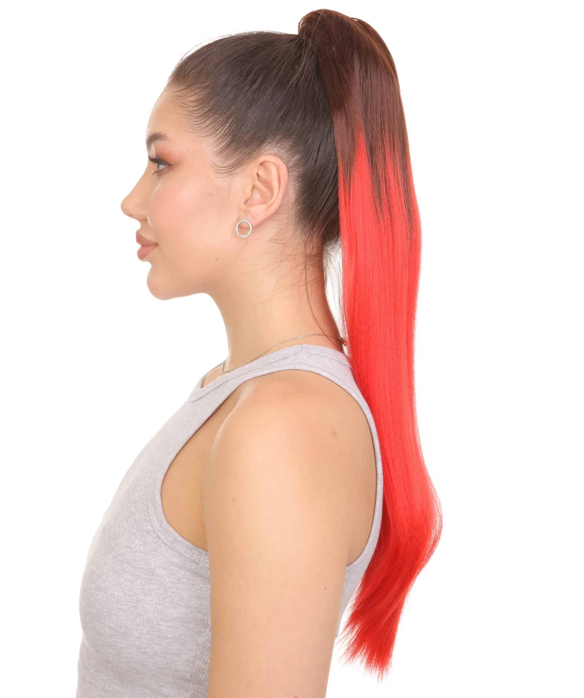 Brown/Red Vibrant Ponytail Extension