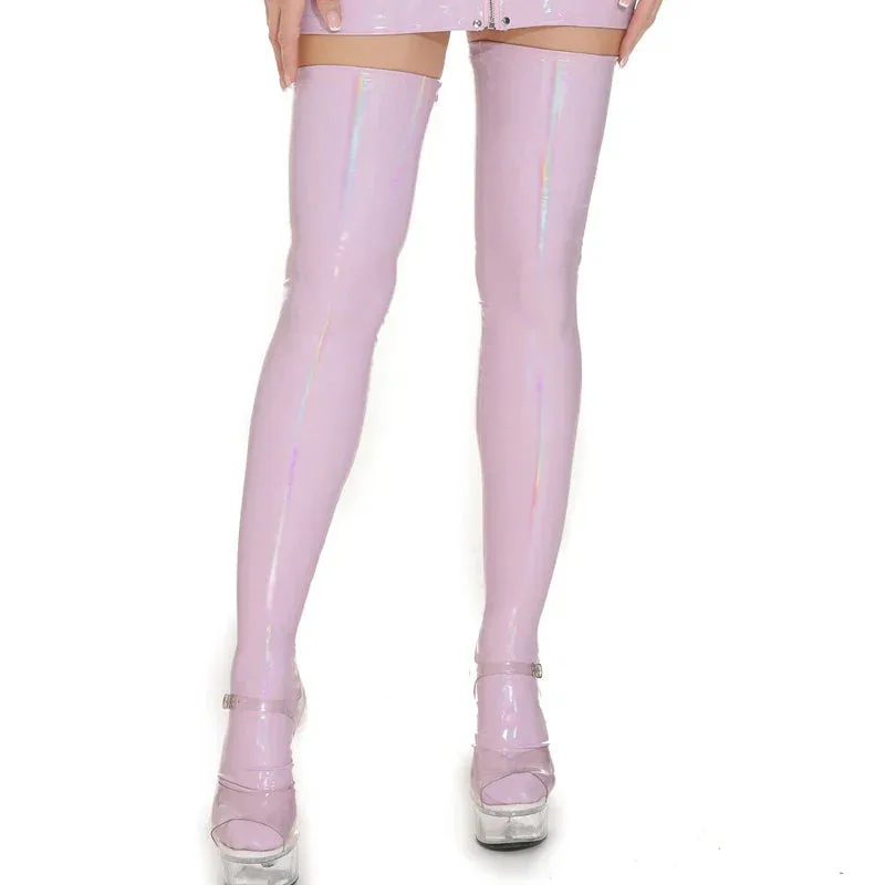 Candy Pink Latex Stockings