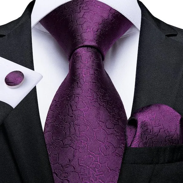 Classy Men Royal Purple Silk Necktie