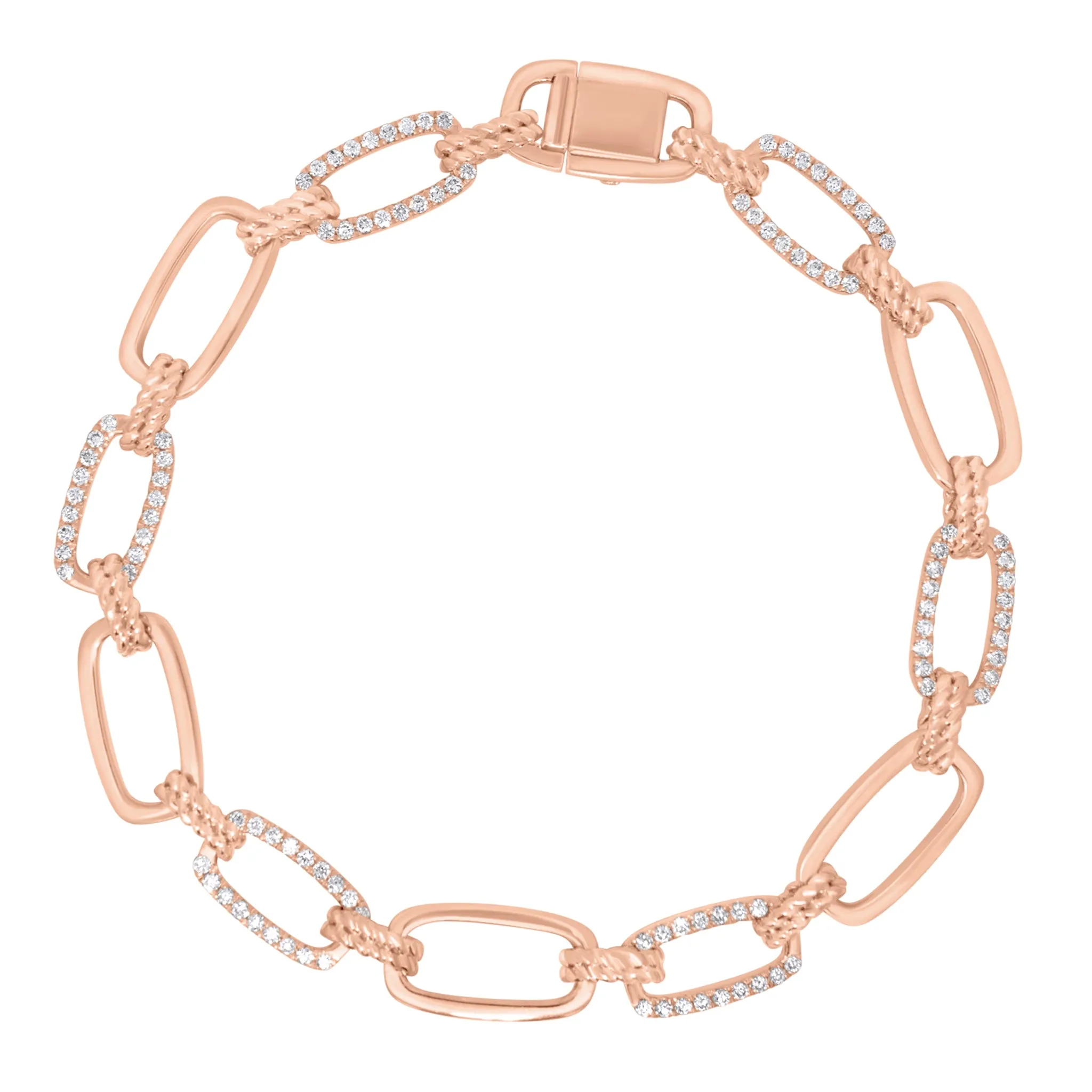 Diamond & Rope Elongated Chain Bracelet