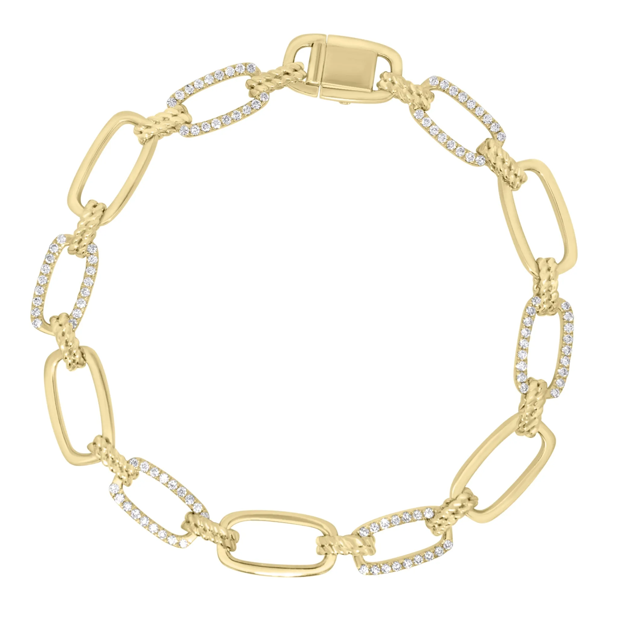 Diamond & Rope Elongated Chain Bracelet