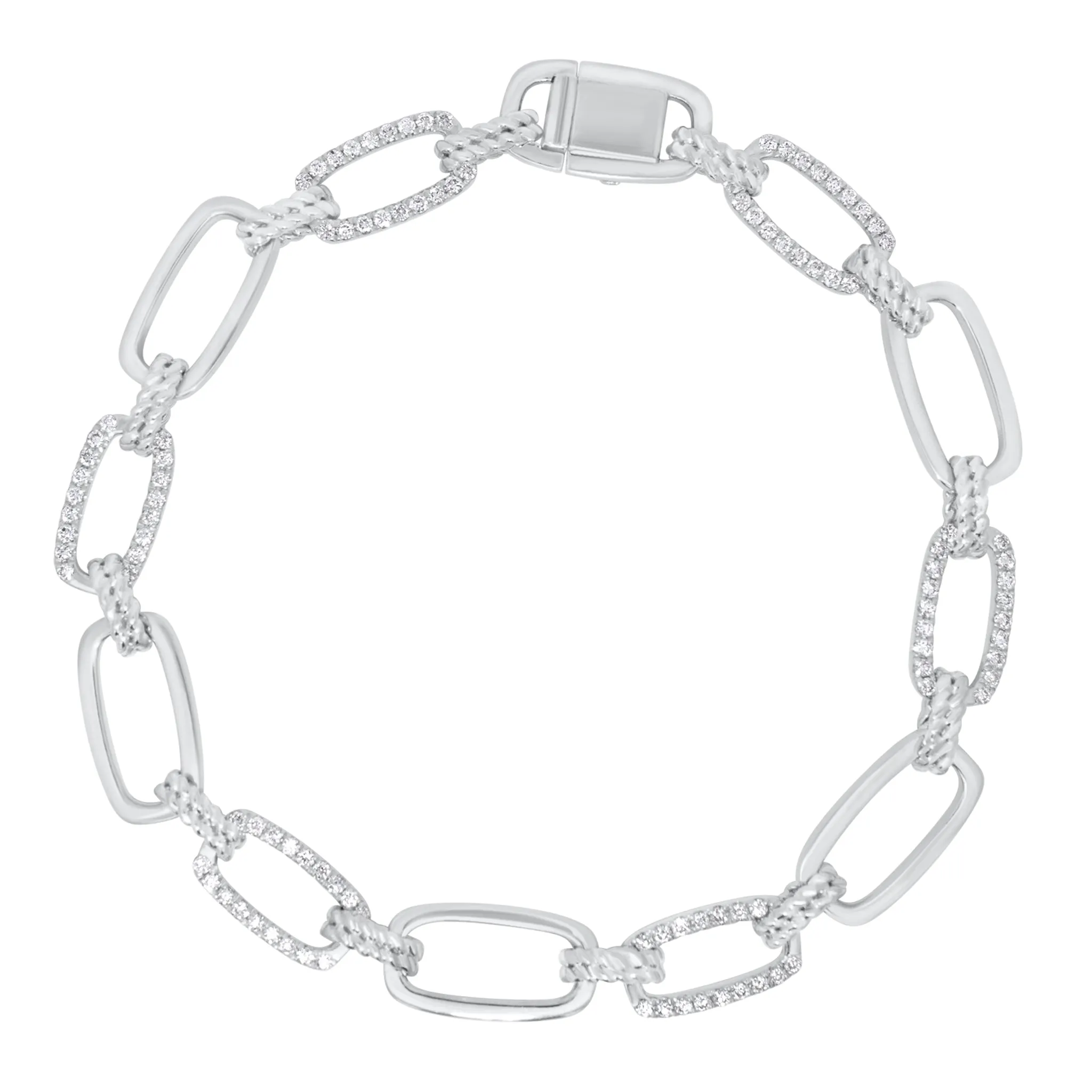 Diamond & Rope Elongated Chain Bracelet