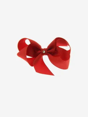 Dotty Daydreams Girls Tomato Red Bow Hairclip