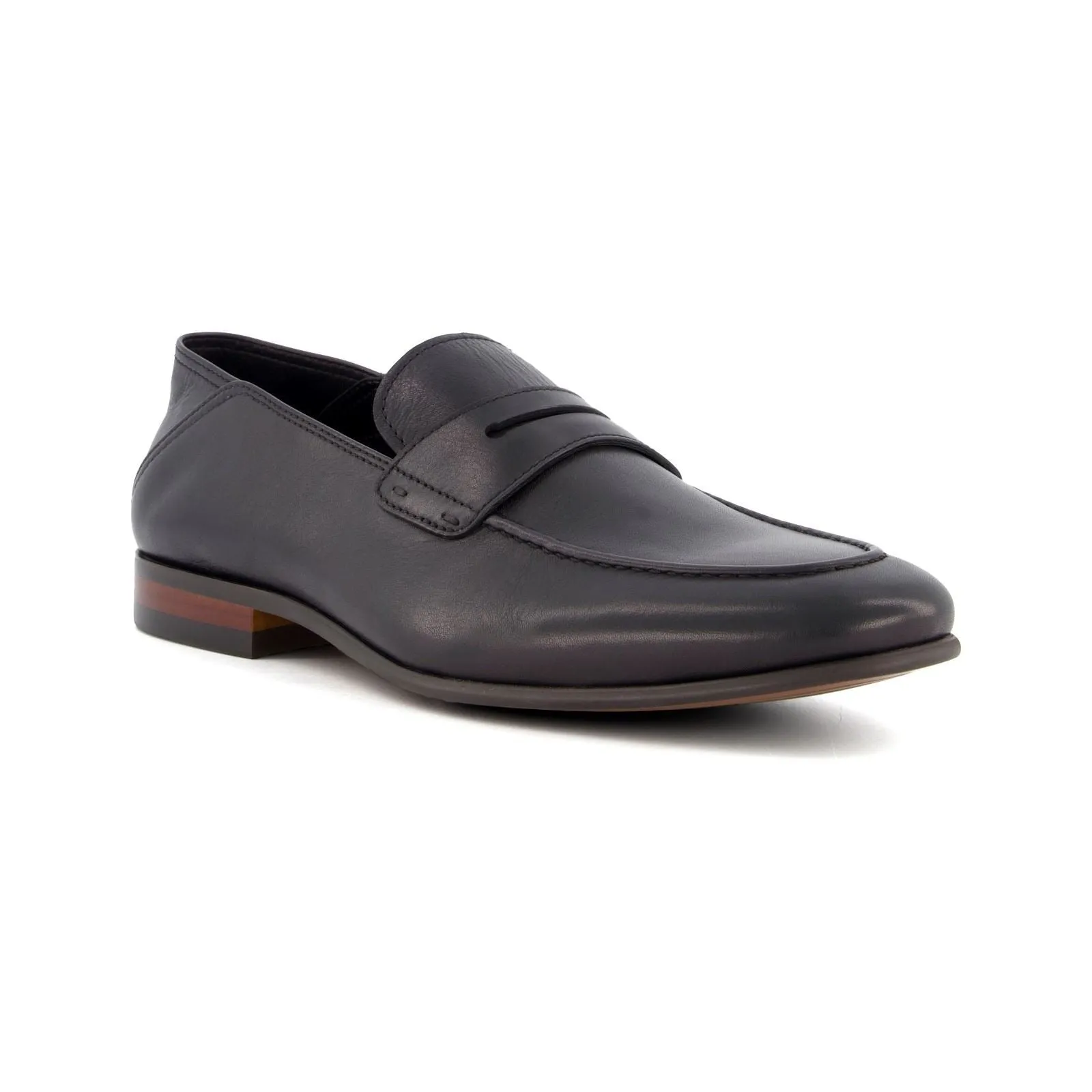 Dune Sync Leather Men's Black Loafers