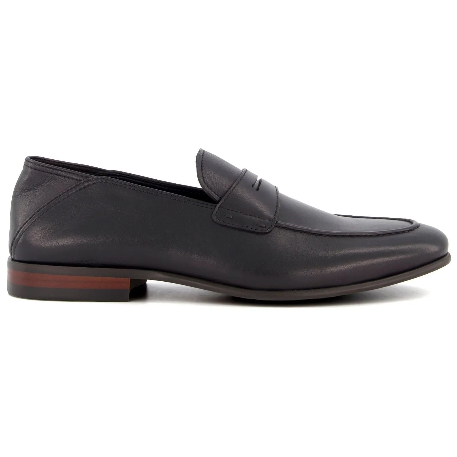 Dune Sync Leather Men's Black Loafers