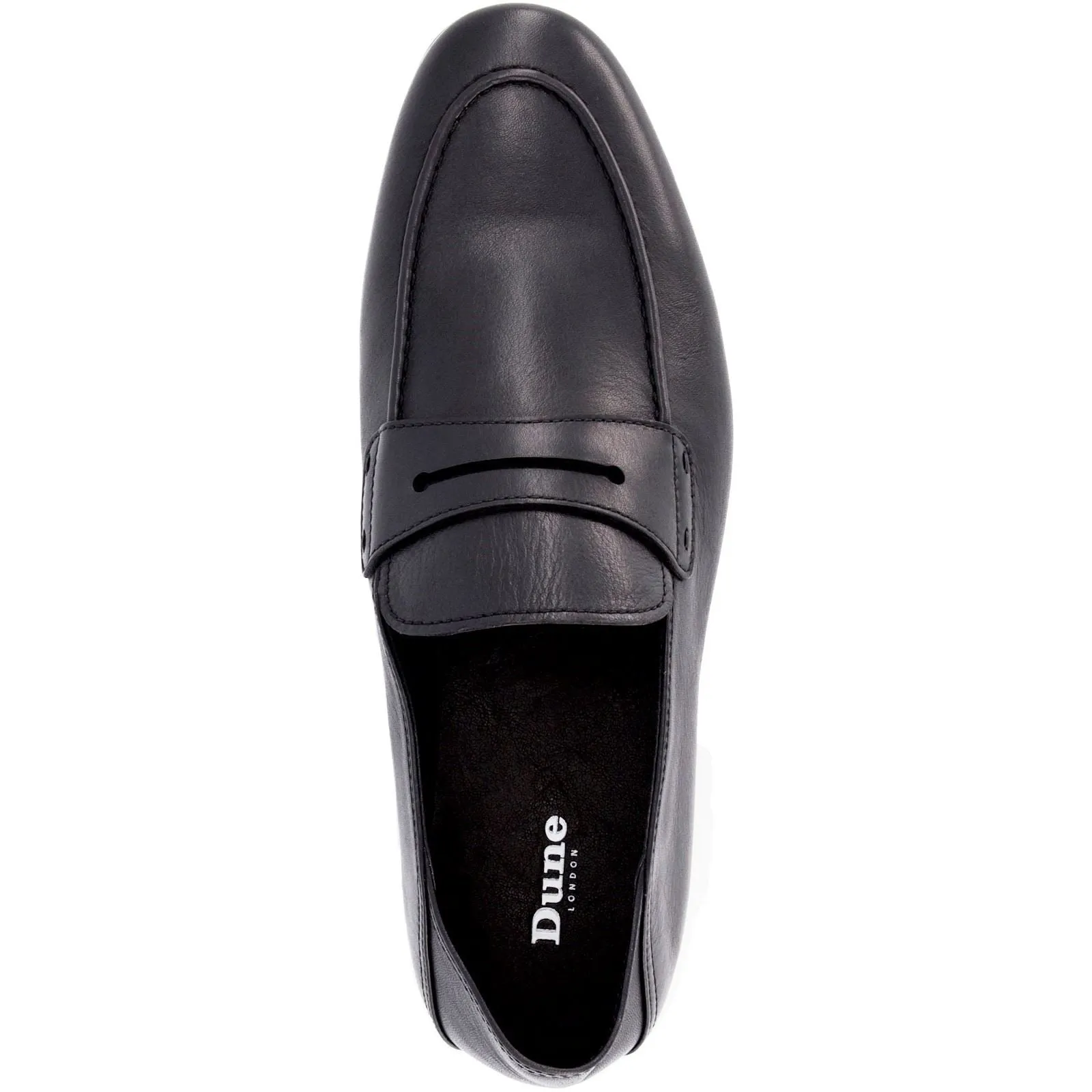 Dune Sync Leather Men's Black Loafers