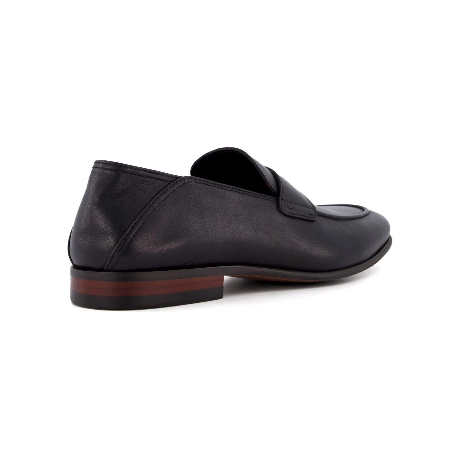 Dune Sync Leather Men's Black Loafers