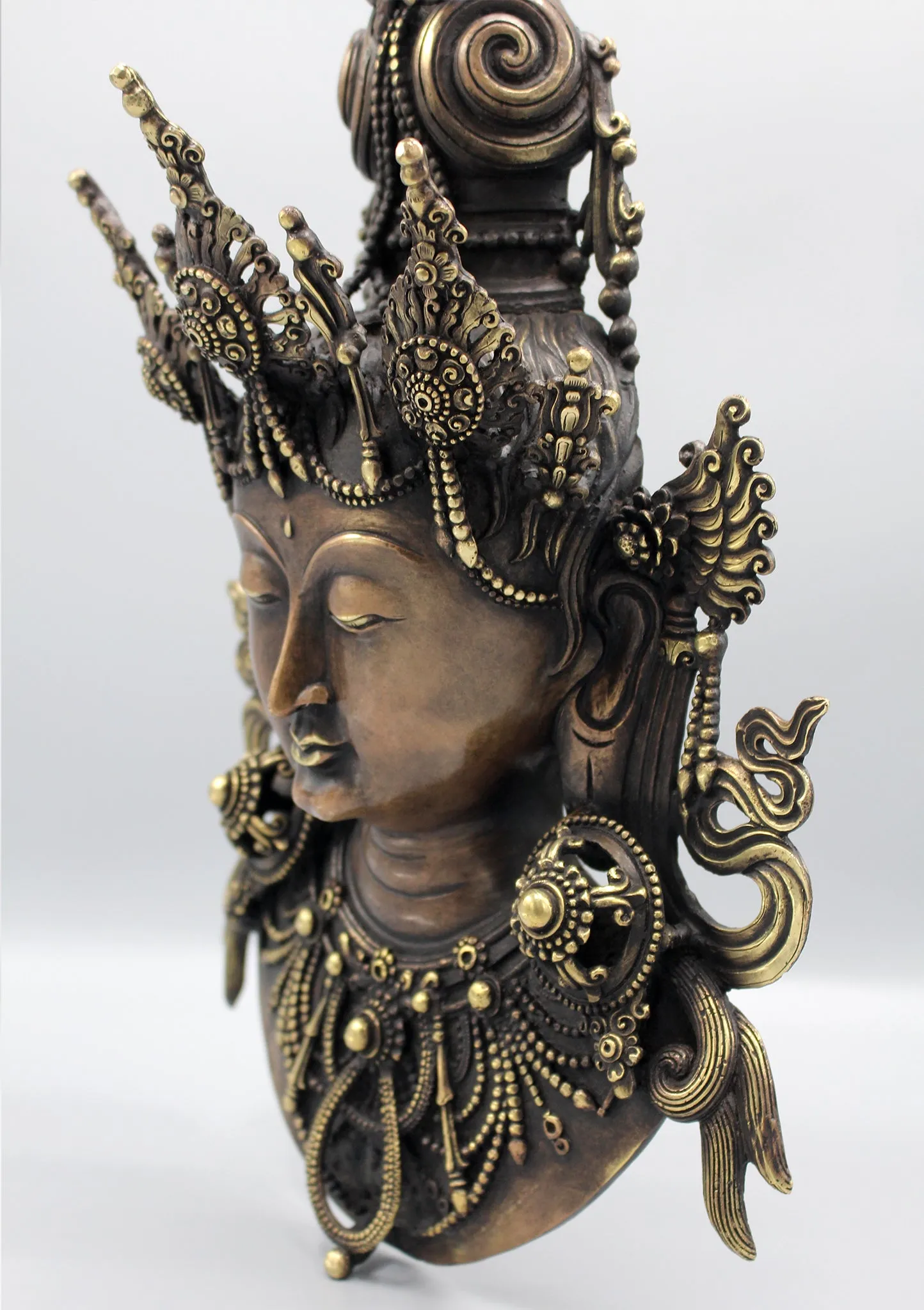 Elegant Brass Tara Wall Hanging Mask