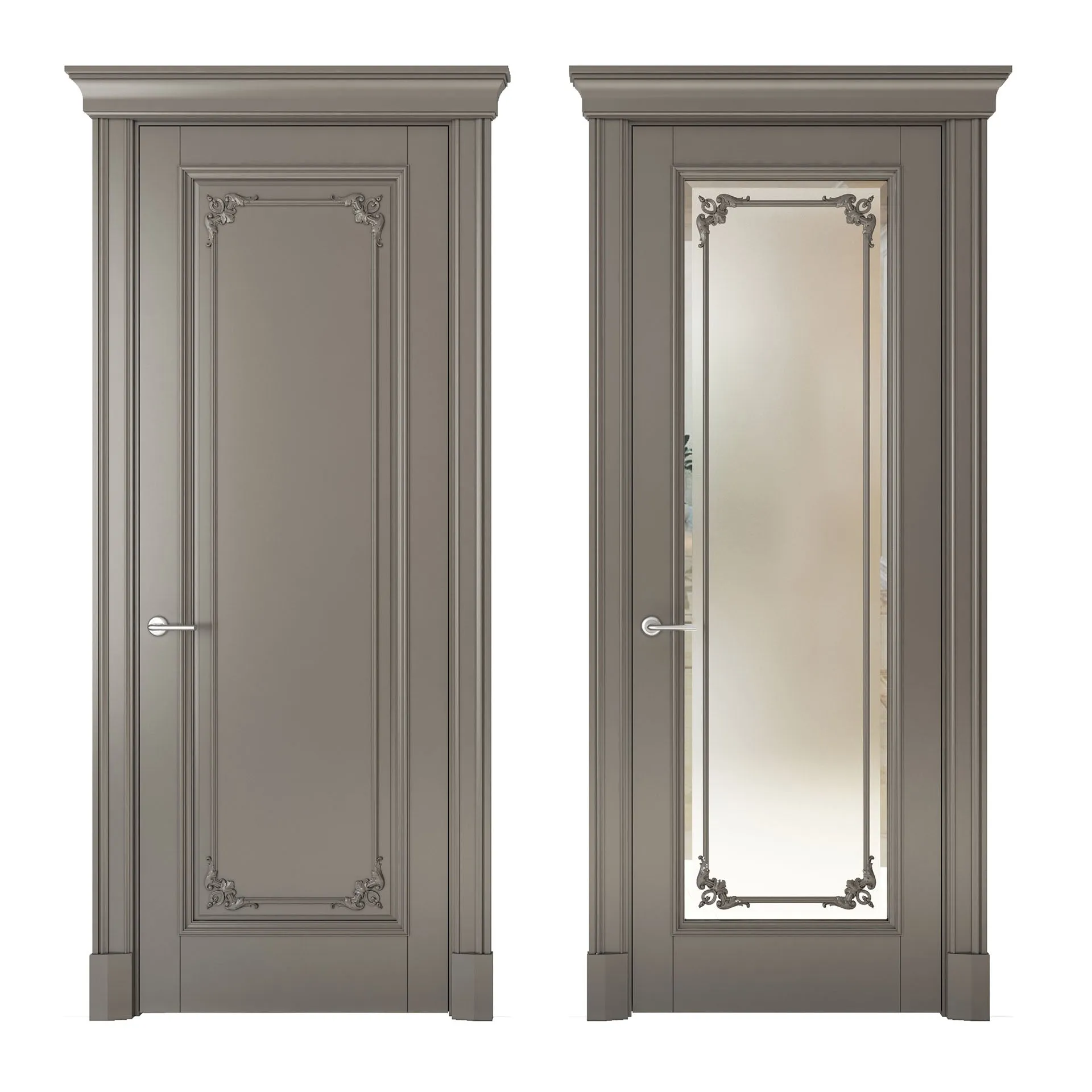 Elegant European Style Teak Wood Door