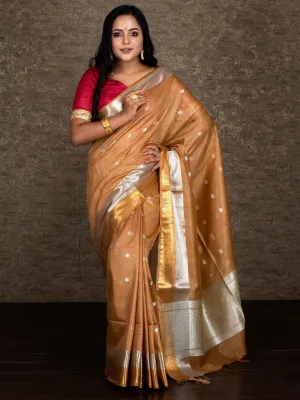 Elegant Fawn Bhagalpuri Silk Saree