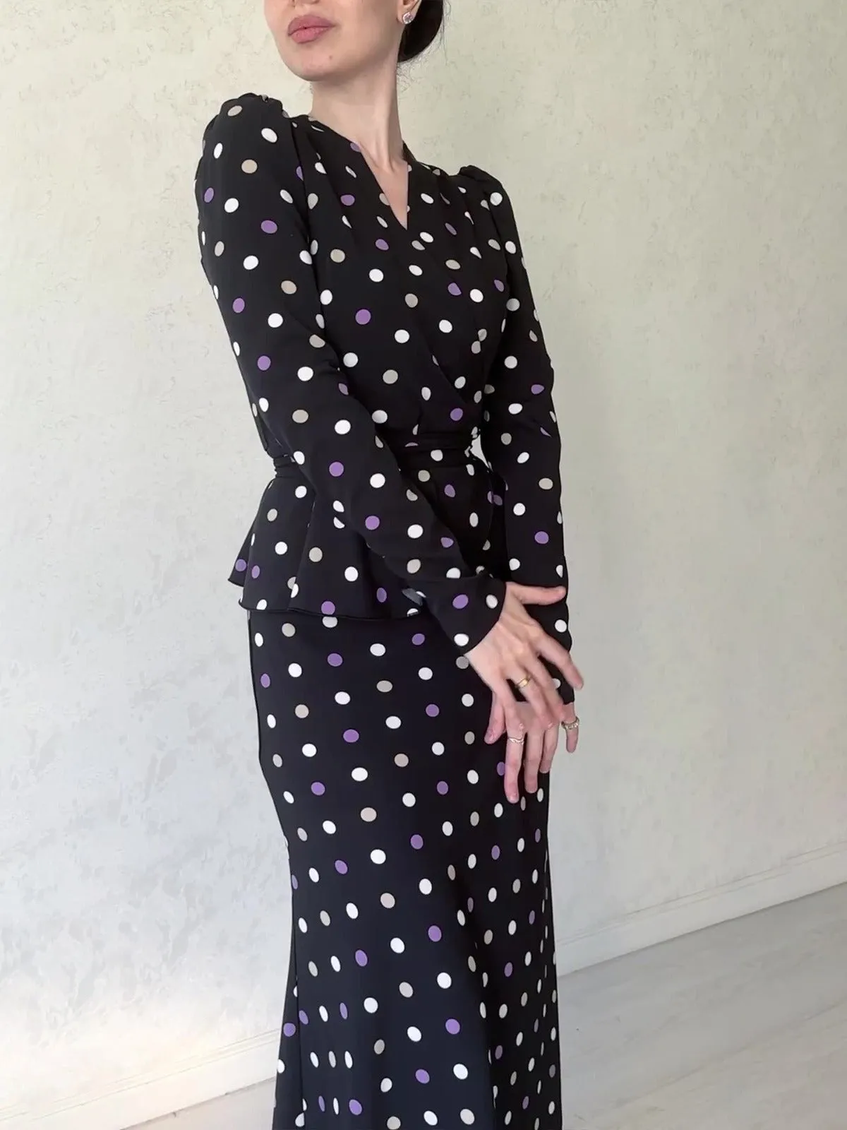 Elegant French Polka Dot Dress