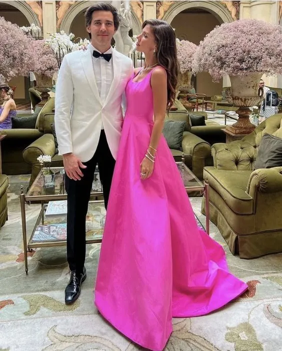 Elegant Hot Pink Long Prom Dresses      S3797