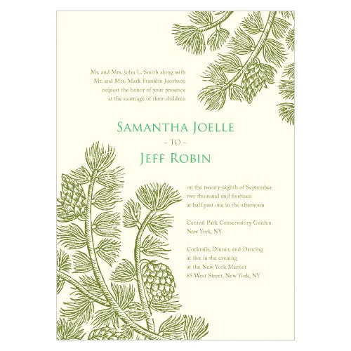 Evergreen Invitation Willow Green