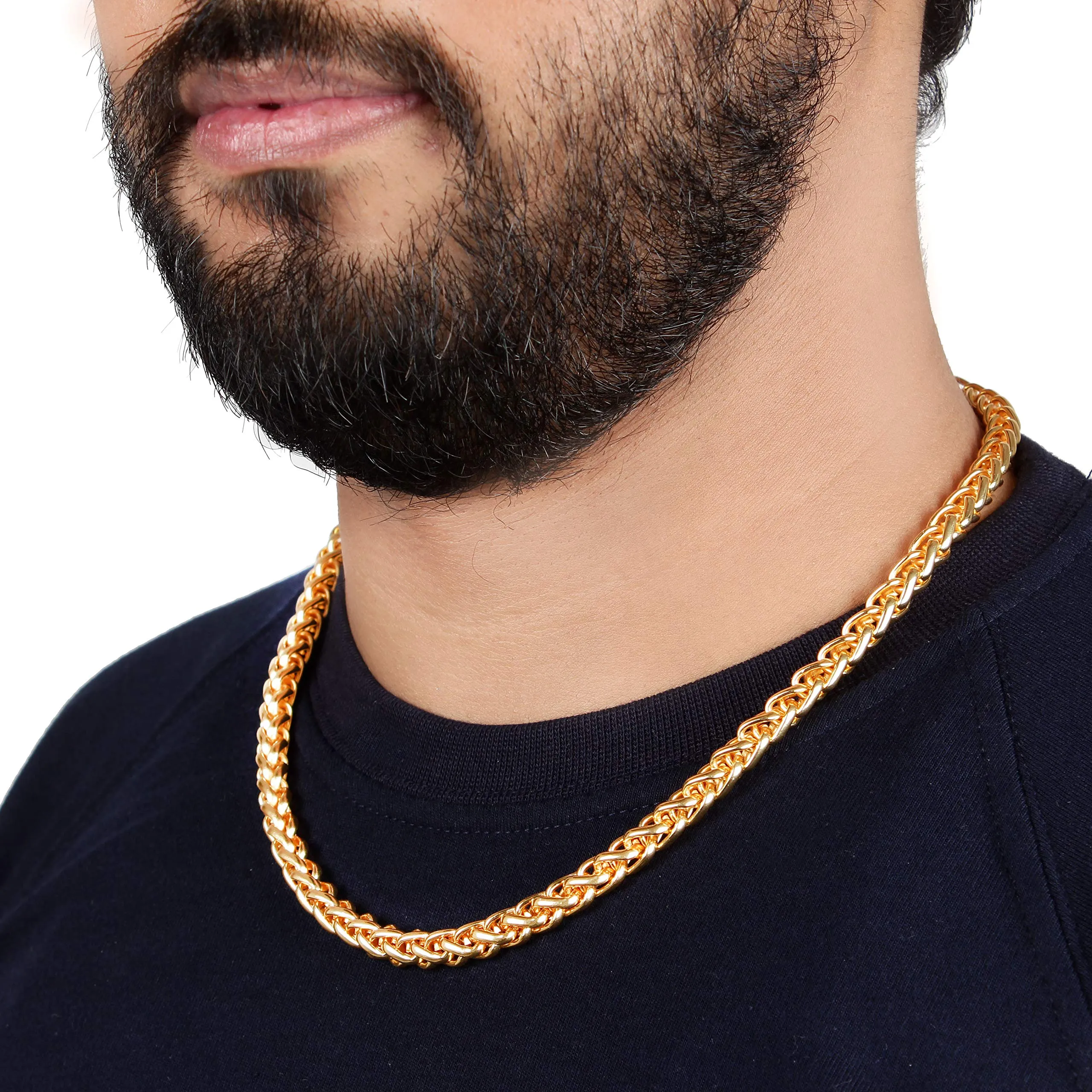 Fashion Frill Exclusive Gold Plated Stylish Golden Chain Necklace For Men Boys Mens Jewelry