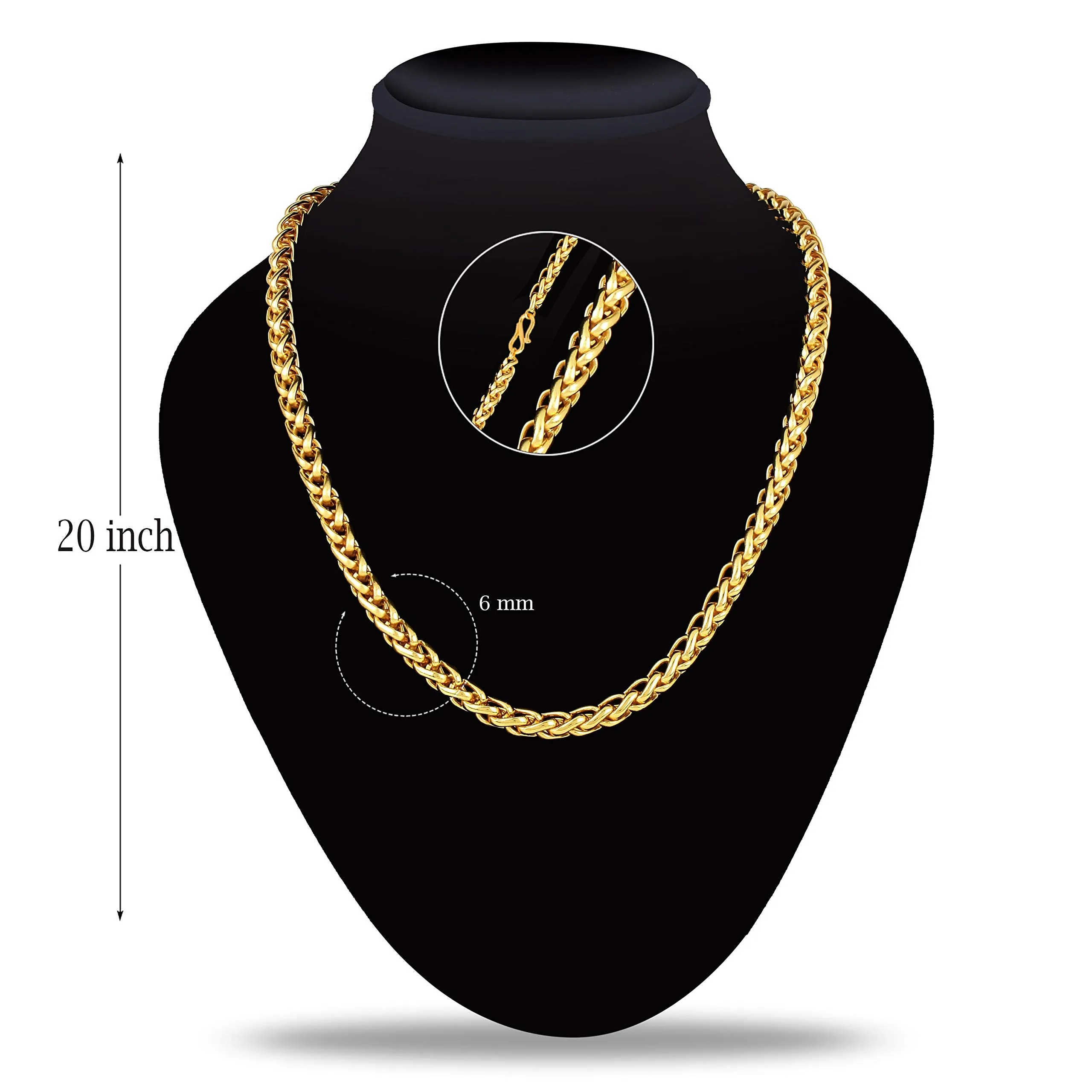 Fashion Frill Exclusive Gold Plated Stylish Golden Chain Necklace For Men Boys Mens Jewelry