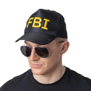 F.B.I Cap Black Security Service Law Enforcer Fancy Dress