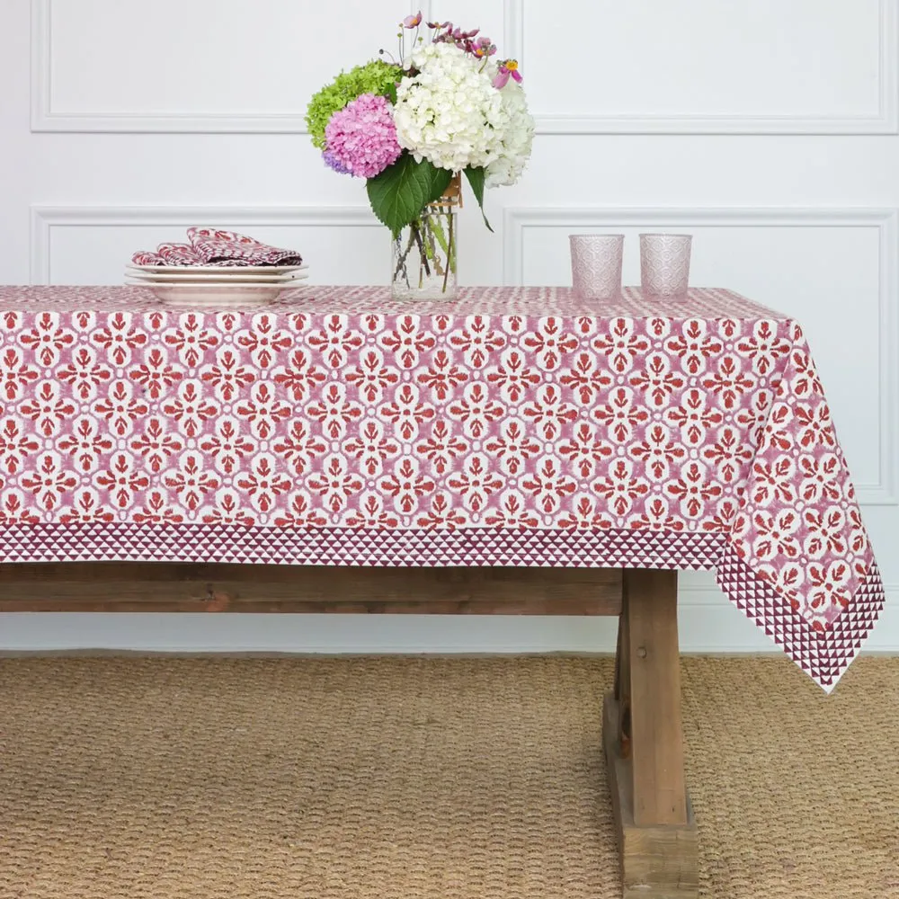 Fleur de Lis Rose Tablecloth