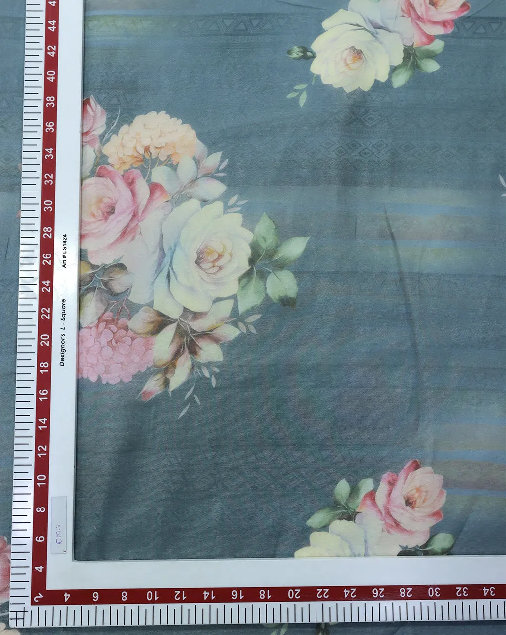 FLORAL DESIGN PRINTED VISCOSE ORGANZA FABRIC