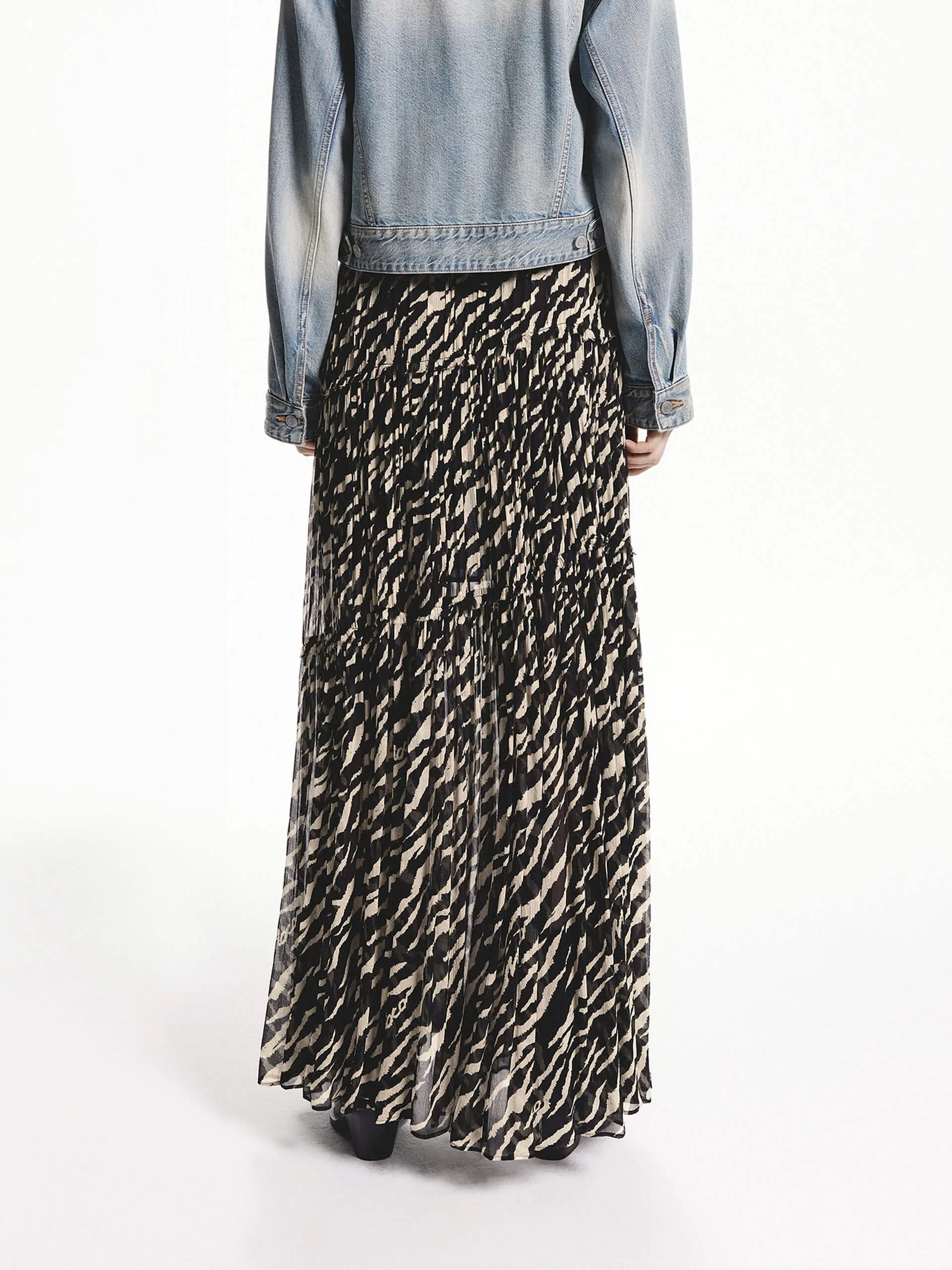 Flowy Tiger Print Skirt