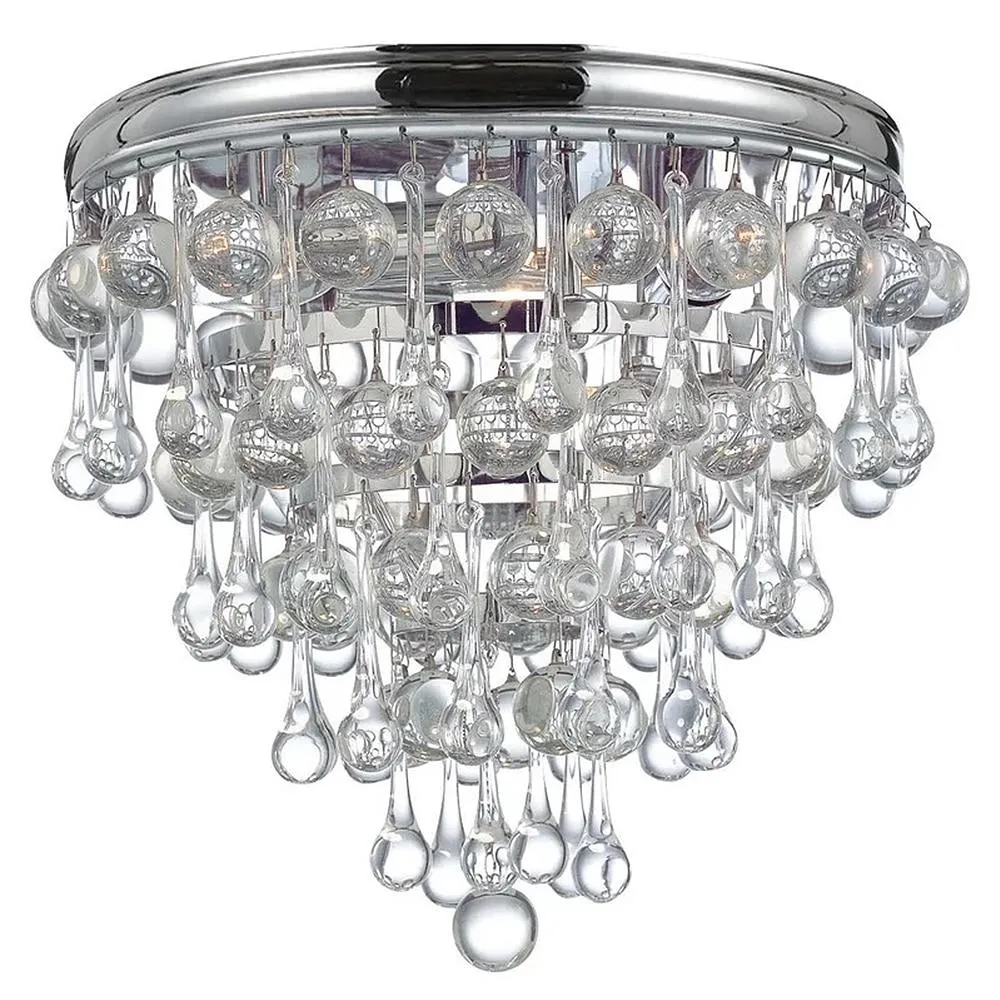 Flush Mount Crystal Drop Chandelier