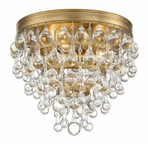 Flush Mount Crystal Drop Chandelier