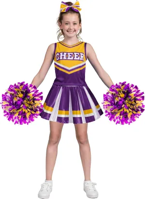 Girl Purple Cheerleader Costume