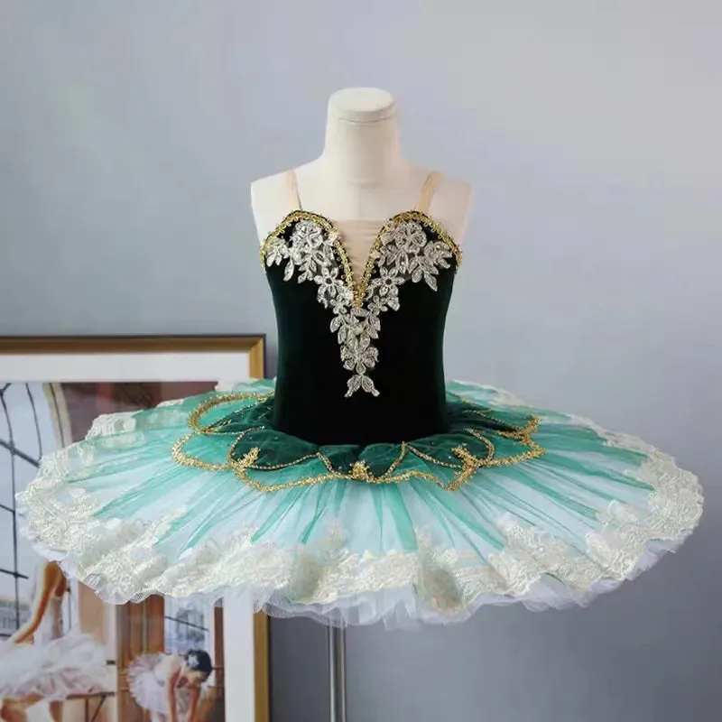 Girls Ballet Tutu Dance Costumes Ballerina Pancake Dress