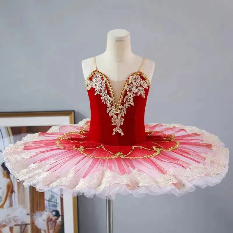 Girls Ballet Tutu Dance Costumes Ballerina Pancake Dress