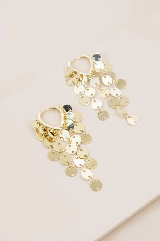 Glamorous Gold Dangle Hoop Earrings