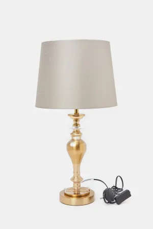 Gold Metal & Glass Table Lamp