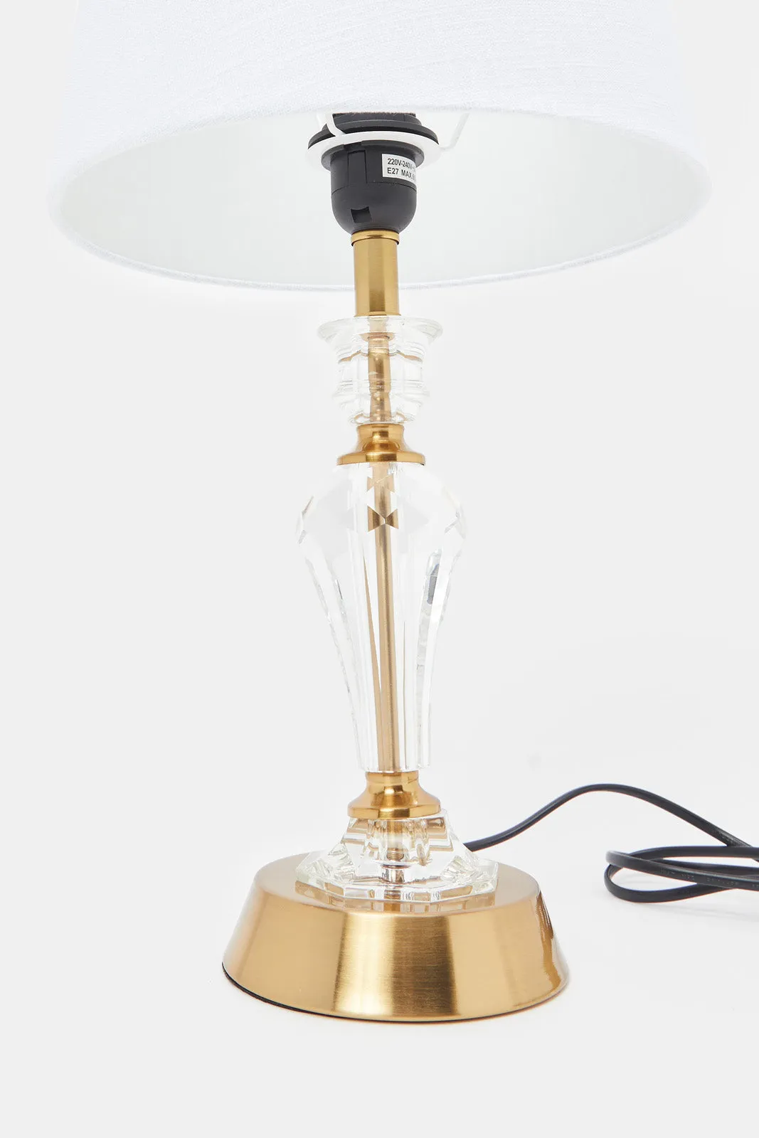 Gold Metal And Crystal Table Lamp