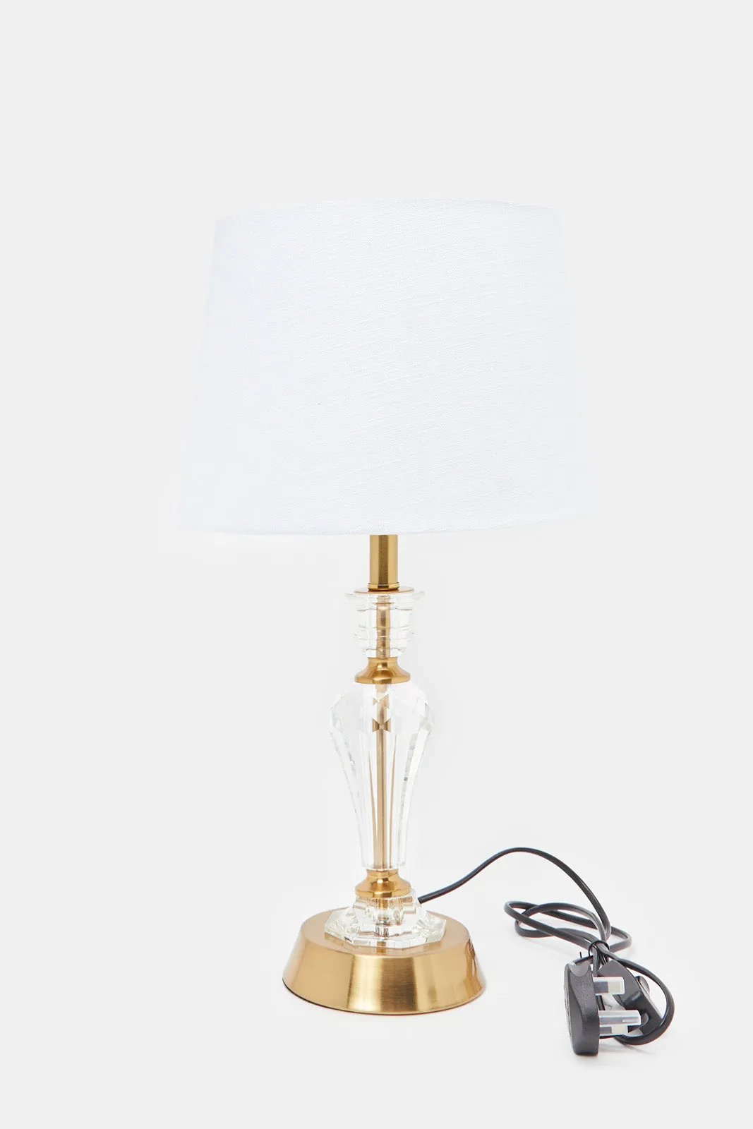 Gold Metal And Crystal Table Lamp