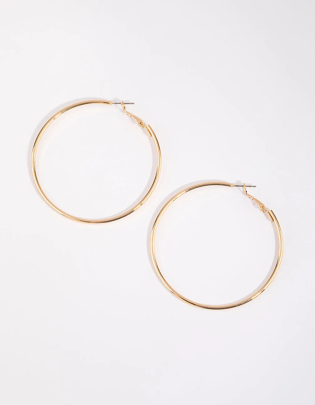 Gold Plain Rounded Hoop Earrings