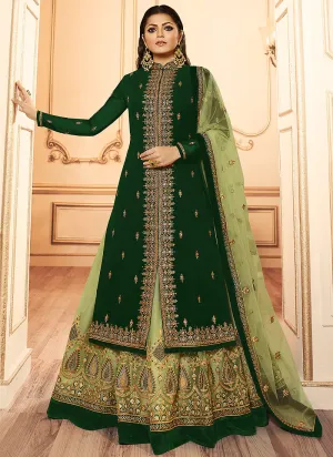 Green Dual Tone Wedding Lehenga Suit