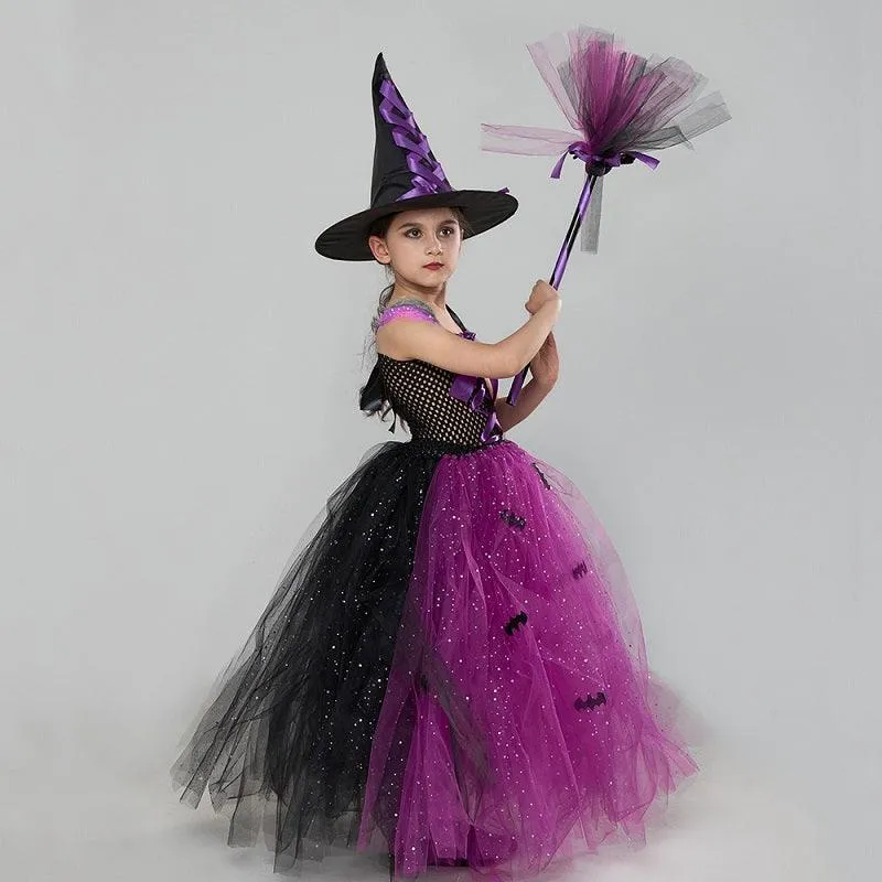 Halloween cosplay costumes Girls' Fashion Dot Mesh Strap Skirt Carnival Birthday Banquet Stage Performance Dress